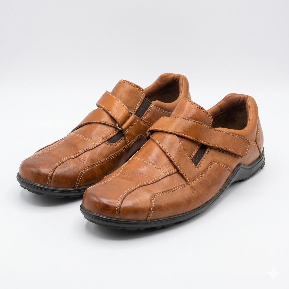 Cole Haan Mens 9 Old Money Quiet Luxury Preppy Leather Vibram Strap Work Loafers